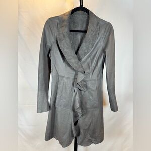 Casini Jennifer Tattanelli P312R Reversible Grey Full Grain Leather Jacket